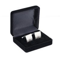 Plastic Cufflinks Gift Box, with Flocking Fabric 