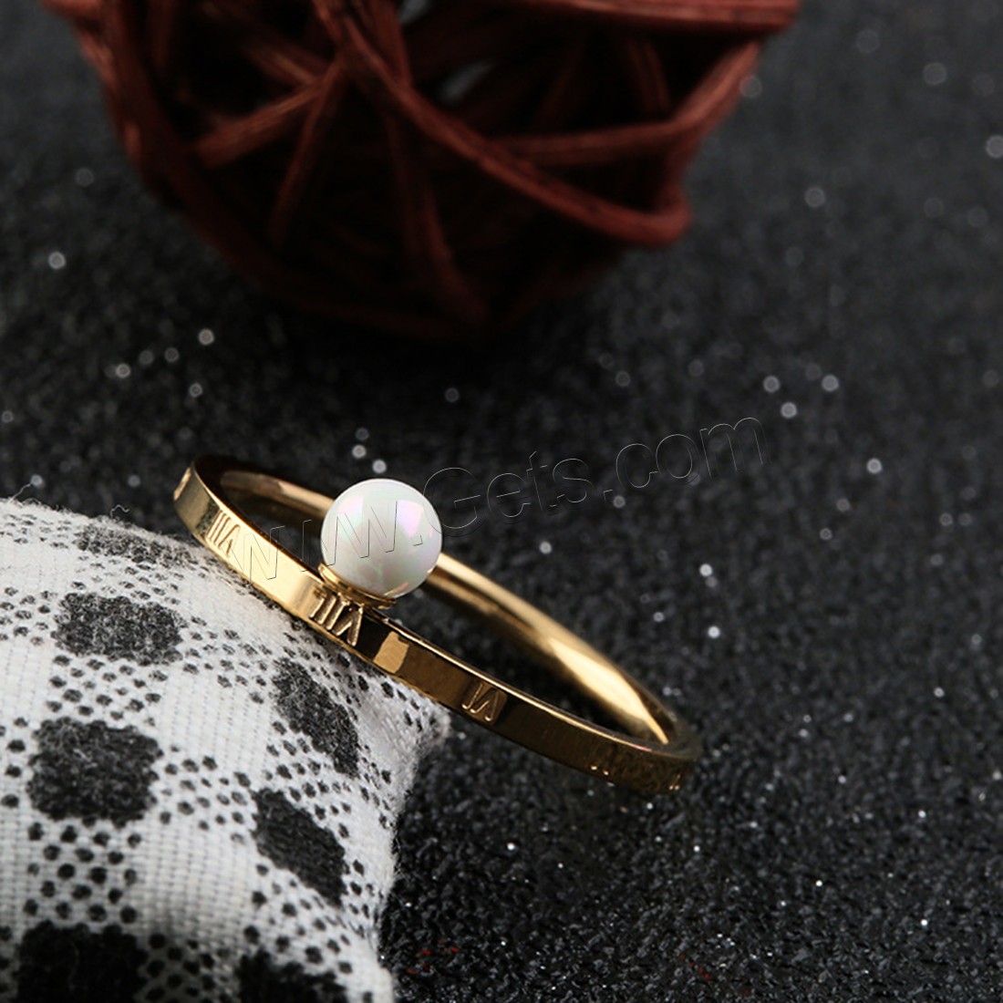 Anillo de Nácar, acero inoxidable, con Shell Pearl, chapado, diverso tamaño para la opción & para mujer, más colores para la opción, Vendido por UD