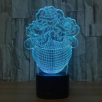 LED Colorful Night Lamp, Acrylic, with ABS Plastic & with USB interface & with LED light & change color automaticly 