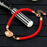 Bracelet en acier inoxydable, avec corde en nylon, avec 1.57Inch chaînes de rallonge, lingot, Plaqué d'or rose, antifatigue & pour femme Environ 8.74 pouce, Vendu par brin