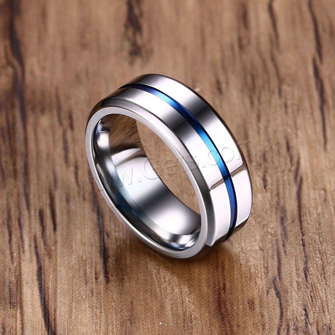 Bague en acier inoxydable, Placage, normes différentes pour le choix & pour homme, plus de couleurs à choisir, 8x2.6mm, Vendu par PC