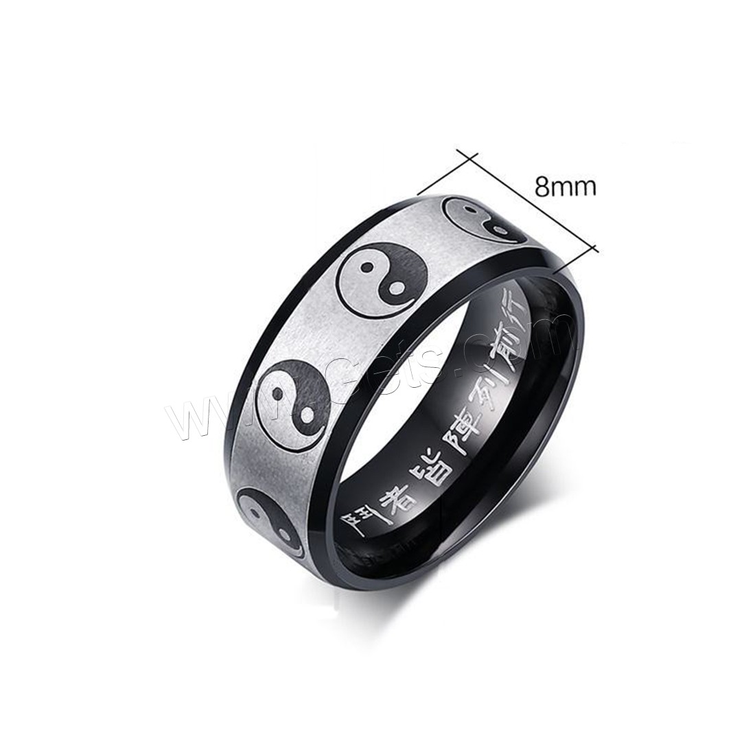 acero inoxidable anillo, chapado, diverso tamaño para la opción & para hombre, 8mm, Vendido por UD