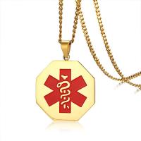 acier inoxydable collier de chandail, octogone, Placage de couleur d'or, chaîne de torsion ovale & pour femme & émail, 35mm Environ 23.6 pouce, Vendu par brin