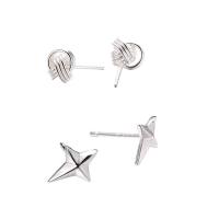 Sterling Silver Stud Earring, 925 Sterling Silver, stainless steel post pin, silver color plated & for woman 