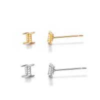 Sterling Silver Stud Earring, 925 Sterling Silver, stainless steel post pin, plated, for woman 4mm 