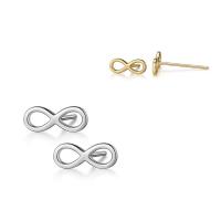 Sterling Silver Stud Earring, 925 Sterling Silver, stainless steel post pin, Infinity, plated, for woman 