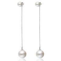 Ear Jacket, 925 Sterling Silver, with Freshwater Pearl, stainless steel post pin, silver color plated, detachable & for woman 