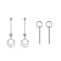 Sterling Silber Zirkonia Ohrringe  , 925 Sterling Silber, Edelstahl Stecker, silberfarben plattiert, verschiedene Stile für Wahl & für Frau & mit kubischem Zirkonia, verkauft von Paar