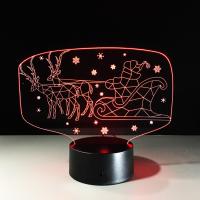 Weihnachten-Nachtlampe, Acryl, mit ABS Kunststoff, mit USB-Schnittstelle & mit LED-Licht & automatisch die Farbe wechseln & verschiedene Stile für Wahl, 220x90x130mm, verkauft von PC