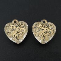 Colgante de joyería de acrílico, Corazón, 22x21x11mm, agujero:aproximado 1.5mm, aproximado 230PCs/Bolsa, Vendido por Bolsa