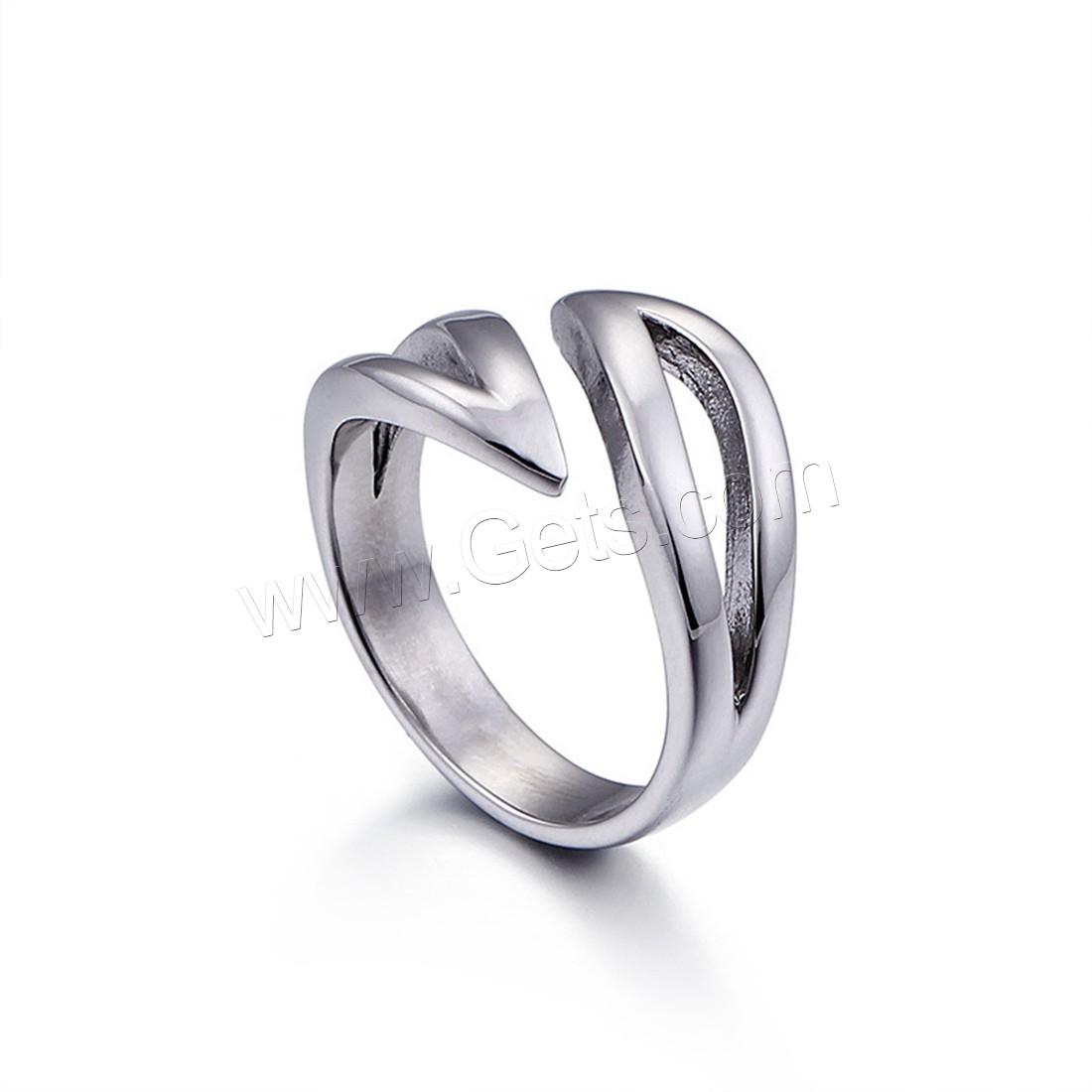 Titanium Steel Finger Ring, polished, Unisex & different size for choice, original color, 5mm, Sold By PC