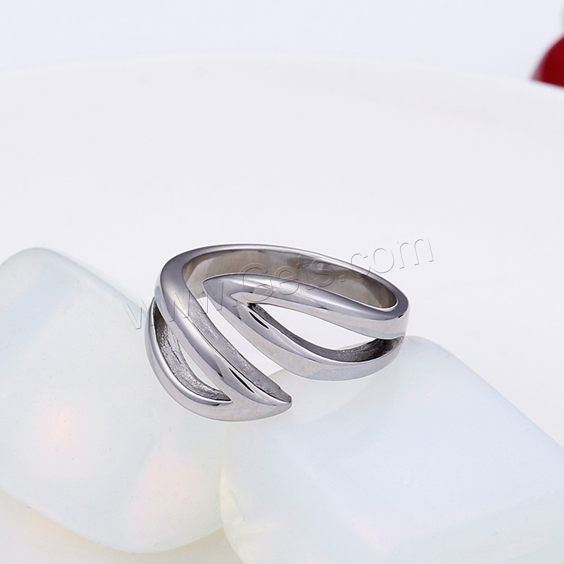 Titanium Steel Finger Ring, polished, Unisex & different size for choice, original color, 5mm, Sold By PC