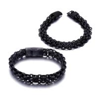 Titanstahl Armband, schwärzen, mehrschichtig & verschiedene Stile für Wahl & für den Menschen, 13mm, Länge:ca. 9 ZollInch, verkauft von Strang