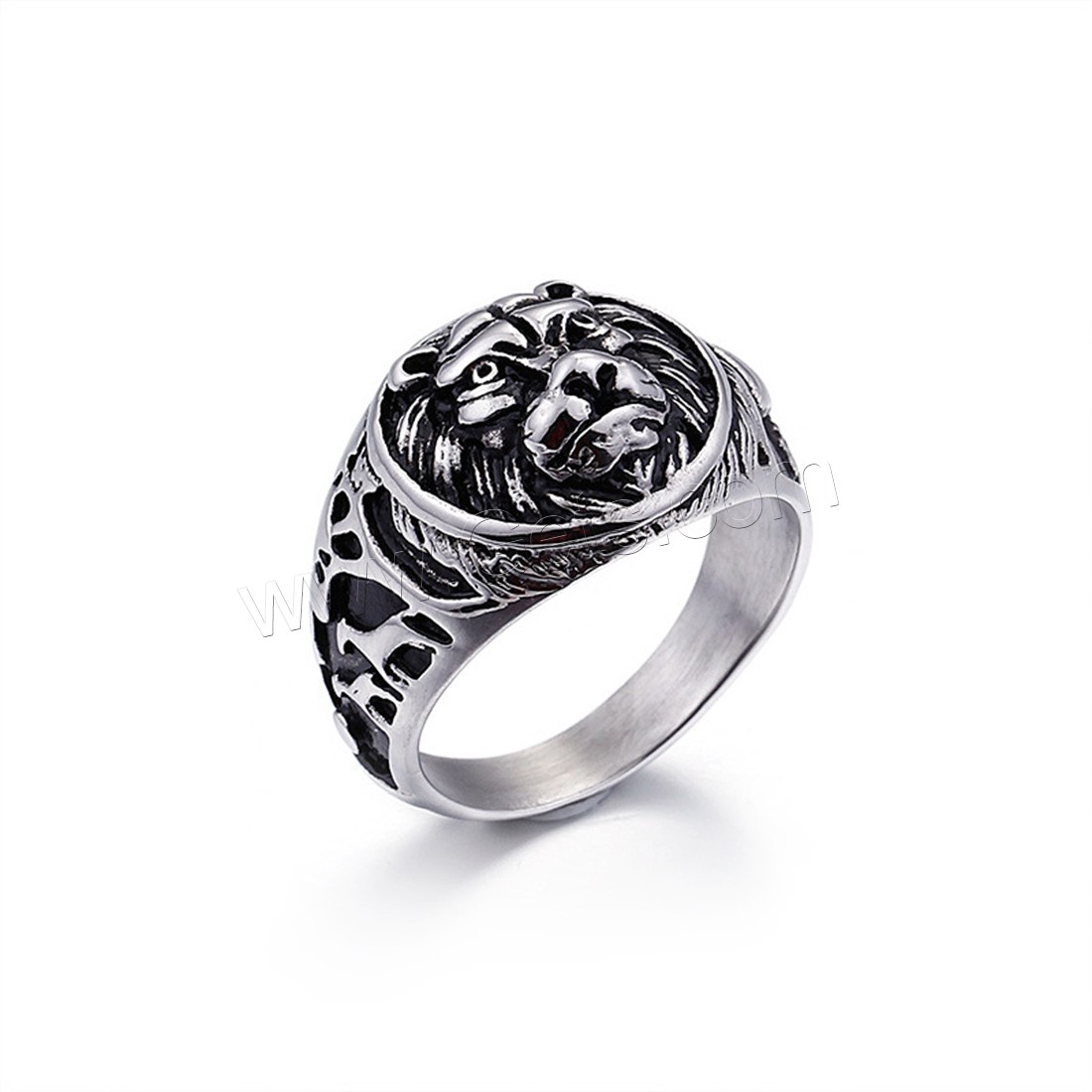 Mens Titanium Wedding Bands and Engagement Rings , Titanium Steel, Lion, different size for choice & for man & blacken, 5mm, Sold By PC