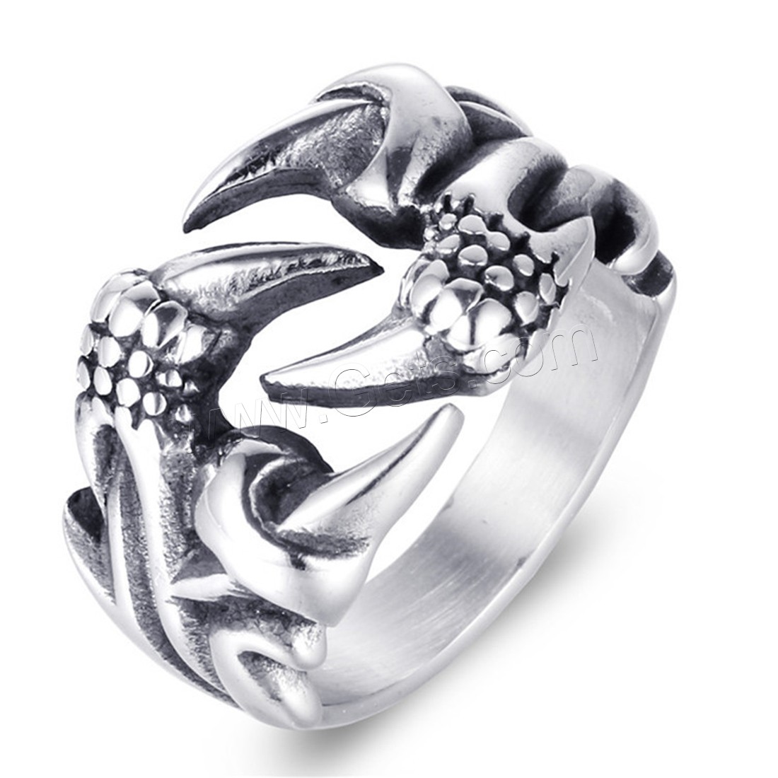 Titanium Steel Finger Ring, Claw, polished, Unisex & different size for choice & blacken, 15mm, Sold By PC