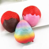 Missley Relieve Stress Squishy Toys, Cuero de PU, Fresa, color mixto, 100mm, 5PCs/Bolsa, Vendido por Bolsa