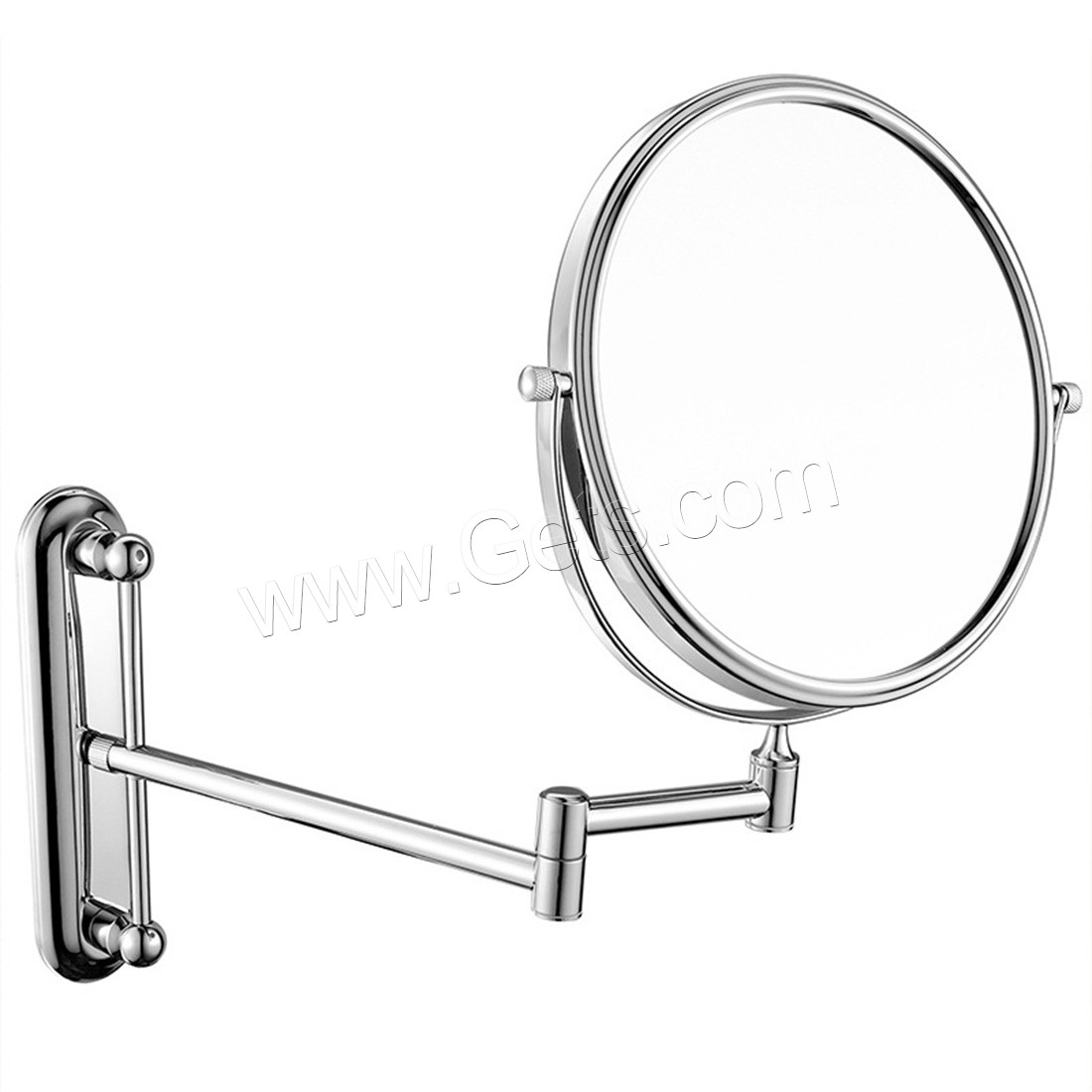 Brass Cosmetic Mirror, with Glass, platinum plated, rotatable & retractable & different size for choice & double-sided, Sold By PC