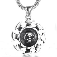 Pendentifs en titane, Acier titane, crane, poli, noircir Environ 6mm, Vendu par PC