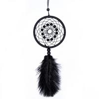 Fashion Dream Catcher, Plastic, with Feather & Nylon Cord & Wood, Tassel 