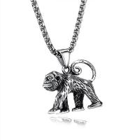 Titanium Steel Necklace, Monkey, box chain & for man & blacken, 30mm Approx 22 Inch 