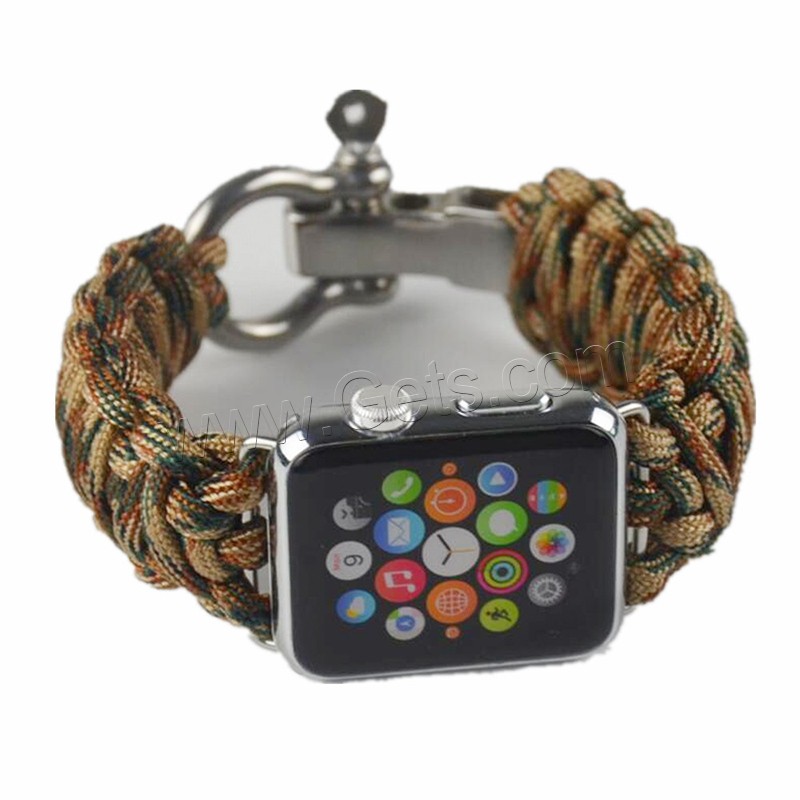 Bande de montre en acier inoxydable, Parachute, avec acier inoxydable, pour montre apple & unisexe & normes différentes pour le choix, plus de couleurs à choisir, Longueur:Environ 9 pouce, Vendu par PC