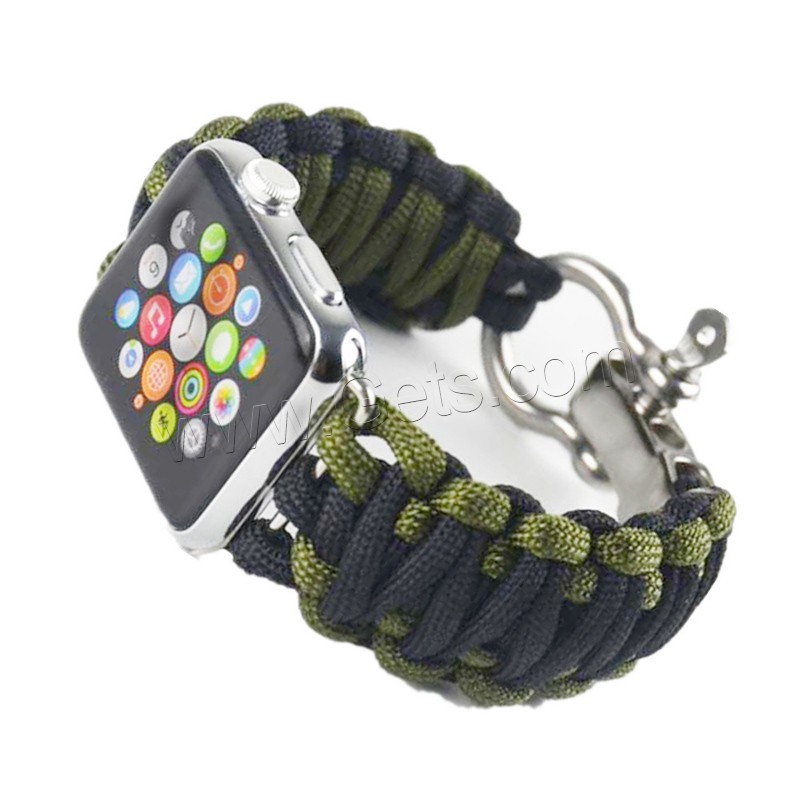 Bande de montre en acier inoxydable, Parachute, avec acier inoxydable, pour montre apple & unisexe & normes différentes pour le choix, plus de couleurs à choisir, Longueur:Environ 9 pouce, Vendu par PC