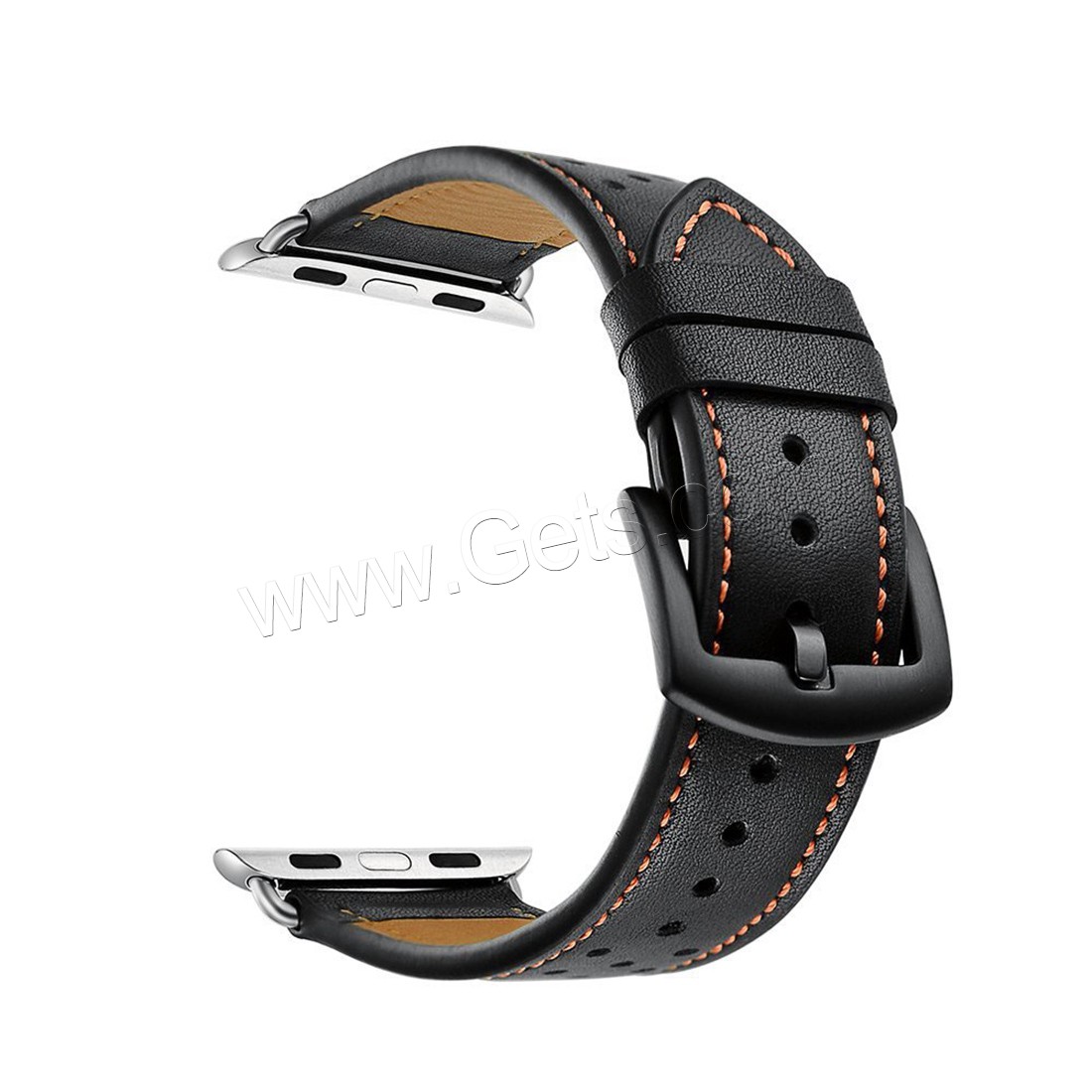 Bande de montre en acier inoxydable, Cuir, avec acier inoxydable, pour montre apple & unisexe & normes différentes pour le choix, plus de couleurs à choisir, Longueur:Environ 9 pouce, Vendu par PC