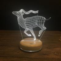 La nuit en gros a mené la lumière à côté de la lampe 3D, Acrylique, avec plastique ABS, gazelle, avec interface USB & avec la lumière led & changer de couleur automatic & Bijoux de Noël & styles différents pour le choix Vendu par PC