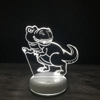 Venta al por mayor Luz llevada al lado de la lámpara 3D, Acrílico, con plástico ABS, Dinosaurio, con interfaz USB & con luz LED & cambiar de color automaticamente & diferentes estilos para la opción, 210x170x40mm, Vendido por UD