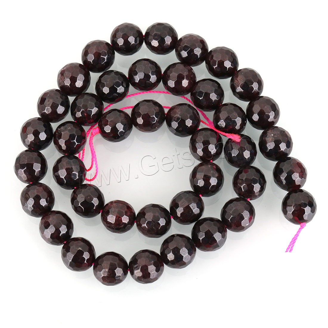 Natural Garnet Beads, Round, different size for choice & faceted, Hole:Approx 1mm, Length:Approx 15.5 Inch, Sold By Strand