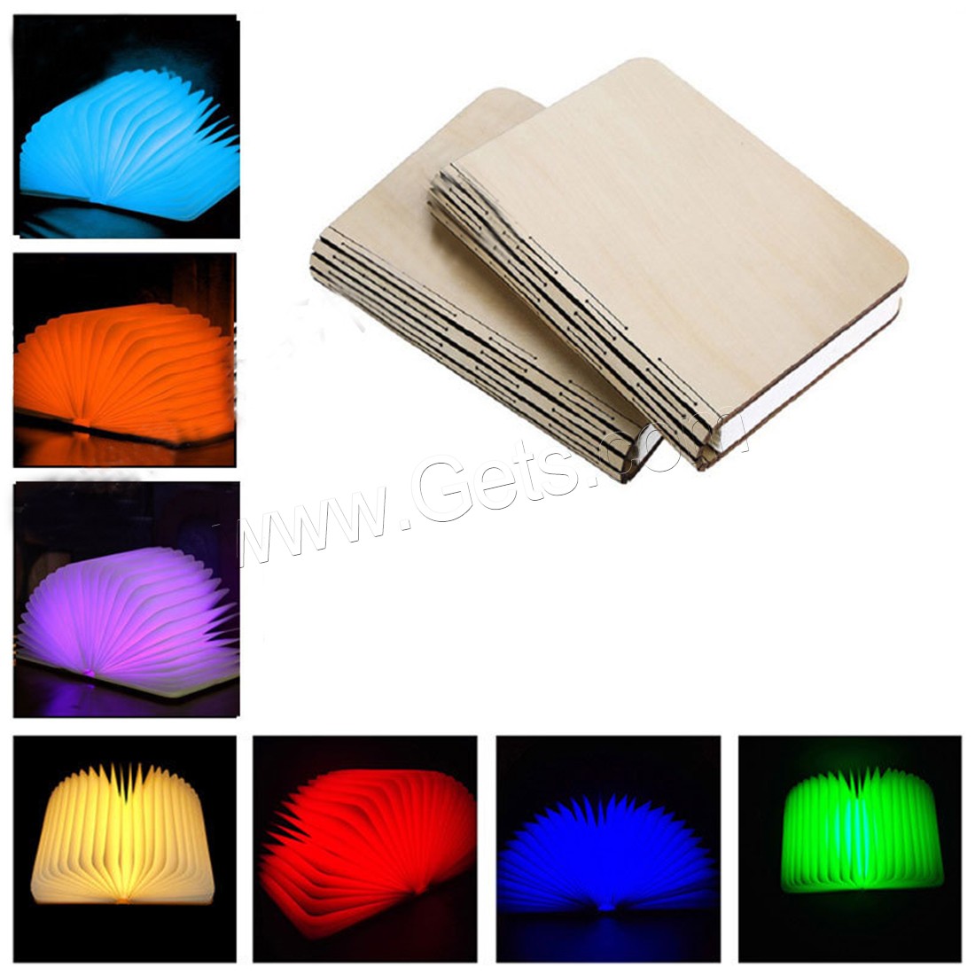 Paper Folding Pages Light, with Wood, button switch & with USB interface & with LED light & different styles for choice, Sold By PC