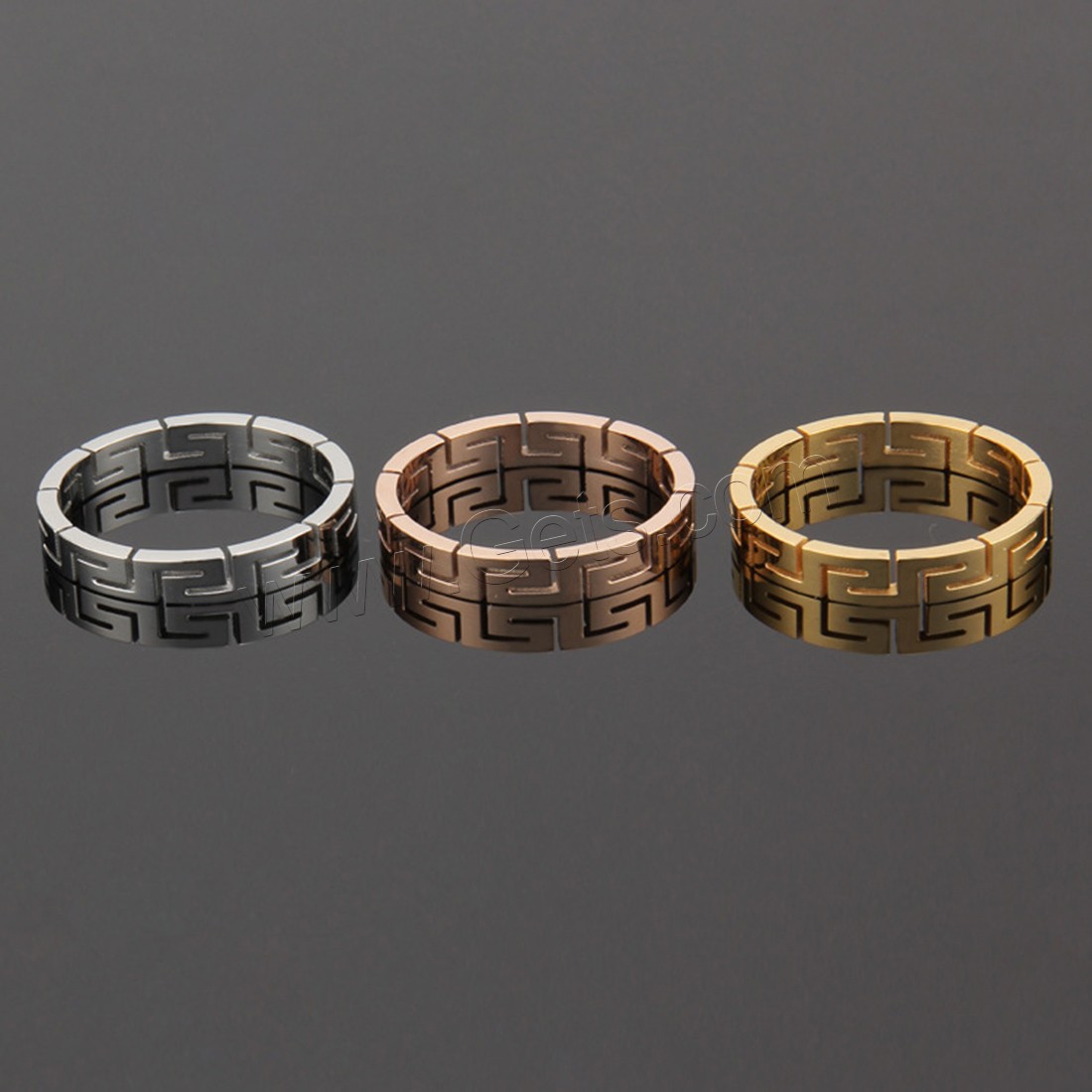 Titan Stahl Fingerring, Titanstahl, plattiert, poliert & verschiedene Größen vorhanden & für Frau & hohl, keine, 3.5mm, verkauft von PC