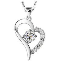 argent sterling 925 Pendentif, coeur, pour femme & avec strass, plus de couleurs à choisir Environ 5mm, Vendu par PC