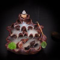 Incense Smoke Flow Backflow Holder Ceramic Incense Burner, Porcelain 