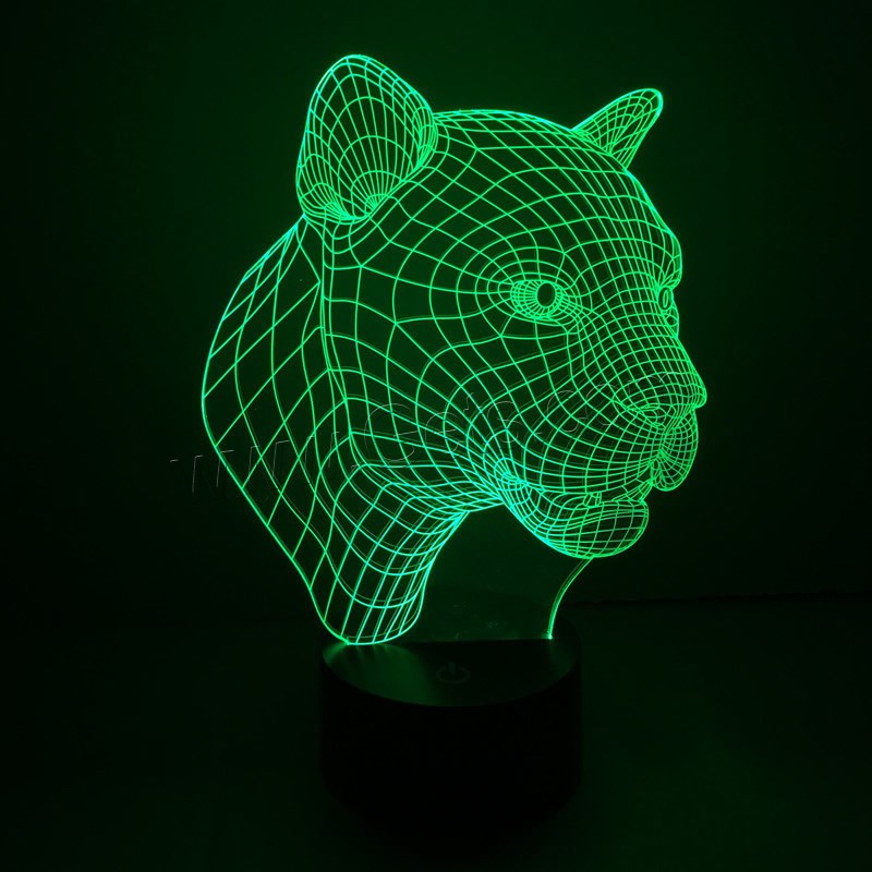 LED Colorful Night Lamp, ABS Plastic, with Acrylic, Animal, with USB interface & change color automaticly & different styles for choice & different designs for choice, Sold By Set