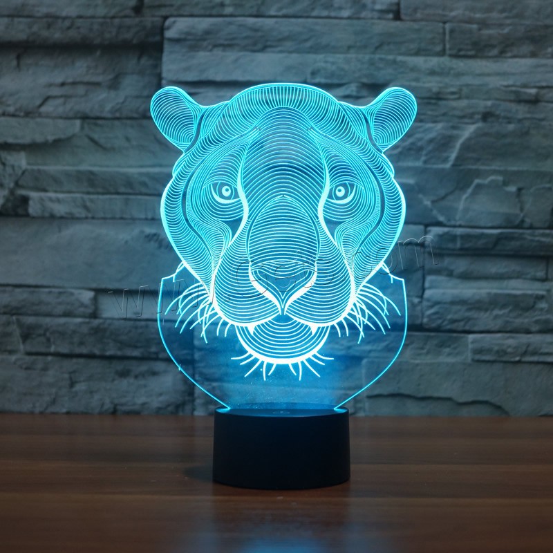 LED Colorful Night Lamp, ABS Plastic, with Acrylic, Animal, with USB interface & change color automaticly & different styles for choice & different designs for choice, Sold By Set