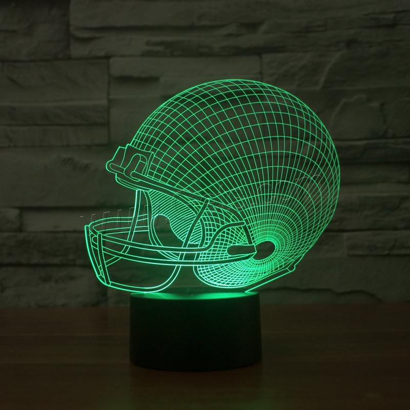 LED Colorful Night Lamp, ABS Plastic, with Acrylic, Helmet, with USB interface & change color automaticly & different styles for choice & different designs for choice, Sold By Set