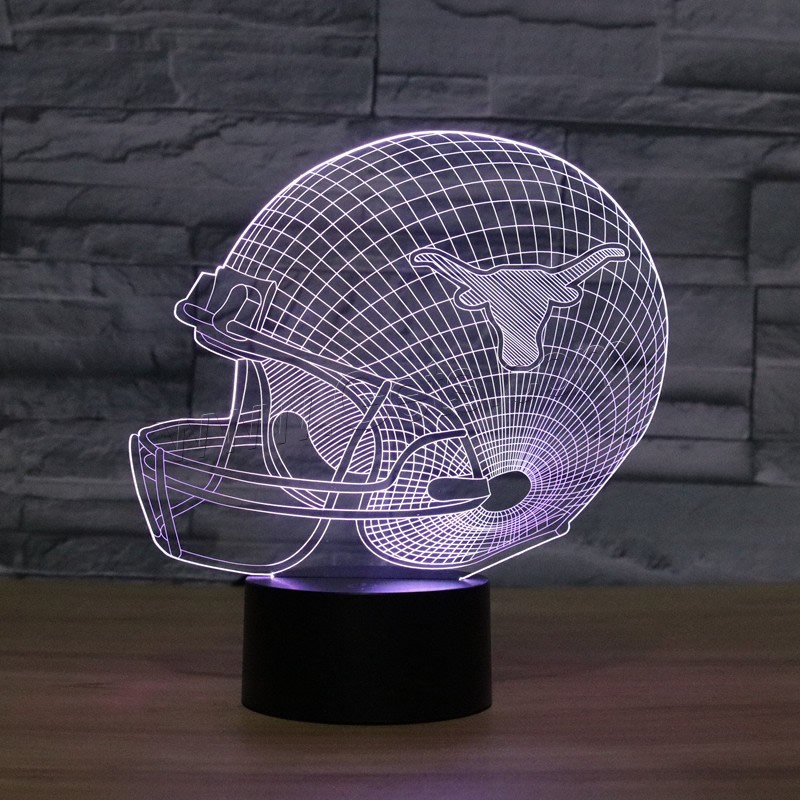 LED Colorful Night Lamp, ABS Plastic, with Acrylic, Helmet, with USB interface & change color automaticly & different styles for choice & different designs for choice, Sold By Set