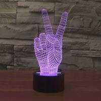 LED Colorful Night Lamp, ABS Plastic, with Acrylic, Hand, with USB interface & change color automaticly 