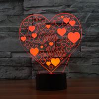 LED Colorful Night Lamp, ABS Plastic, with Acrylic, Heart, with USB interface & change color automaticly 