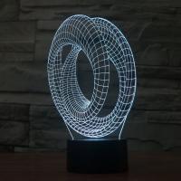 LED Colorful Night Lamp, ABS Plastic, with Acrylic, with USB interface & change color automaticly 