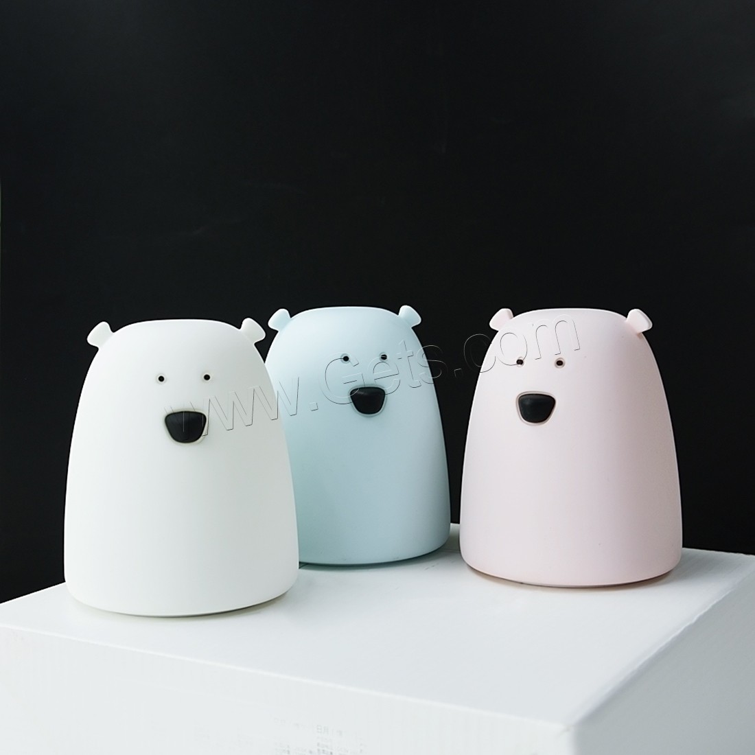 LED Colorful Night Lamp, Silicone, with Plastic, Bear, with USB interface & with LED light & change color automaticly & different styles for choice, more colors for choice, 111x160mm, Sold By PC