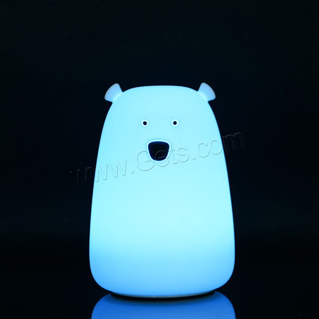 LED Colorful Night Lamp, Silicone, with Plastic, Bear, with USB interface & with LED light & change color automaticly & different styles for choice, more colors for choice, 111x160mm, Sold By PC