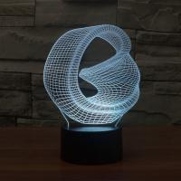 LED Colorful Night Lamp, ABS Plastic, with Acrylic, with USB interface & change color automaticly 