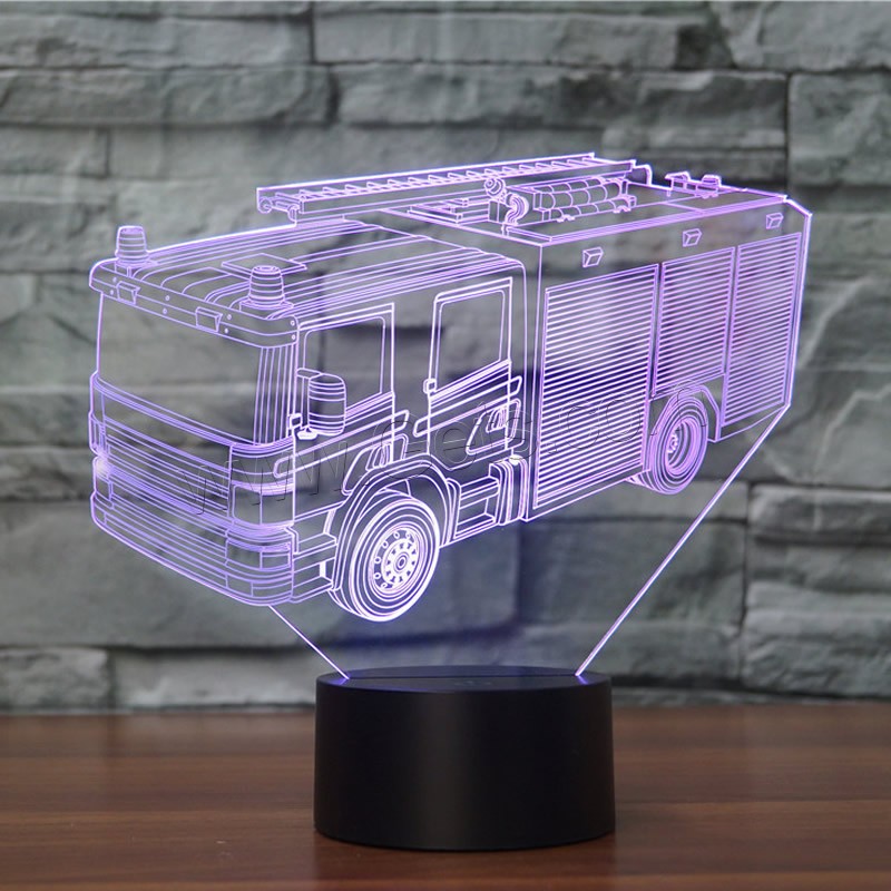 LED Colorful Night Lamp, ABS Plastic, Lorry, with USB interface & change color automaticly & different styles for choice & different designs for choice, Sold By Set