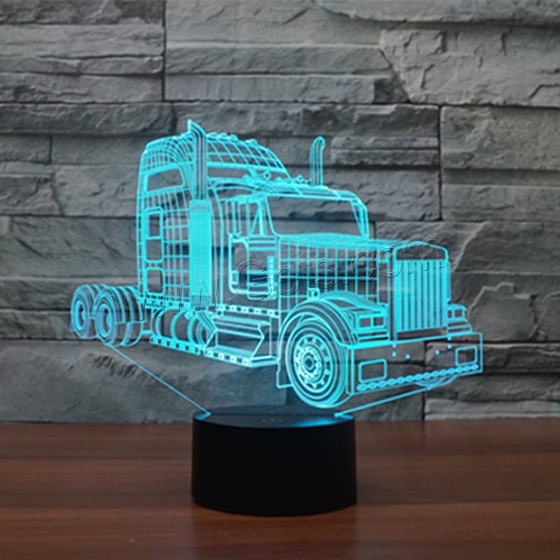 LED Colorful Night Lamp, ABS Plastic, Lorry, with USB interface & change color automaticly & different styles for choice & different designs for choice, Sold By Set