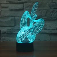 LED Colorful Night Lamp, ABS Plastic, with Acrylic, with USB interface & change color automaticly 