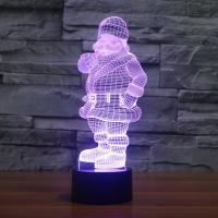 LED Colorful Night Lamp, ABS Plastic, with Acrylic, Santa Claus, with USB interface & change color automaticly 