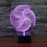 LED Colorful Night Lamp, ABS Plastic, with Acrylic, Pinwheel, with USB interface & change color automaticly 