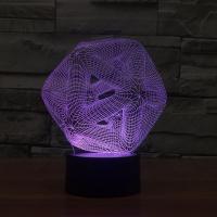 LED Colorful Night Lamp, ABS Plastic, with Acrylic, with USB interface & change color automaticly 